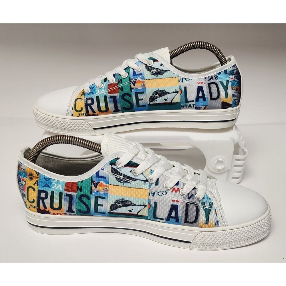 Cruise Lady Custom License Canvas Low Top Casual Sneaker Shoes Size US 10 - Picture 2 of 10